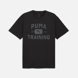PUMA Men's Graphic Train Logo Relaxed T-Shirt Black