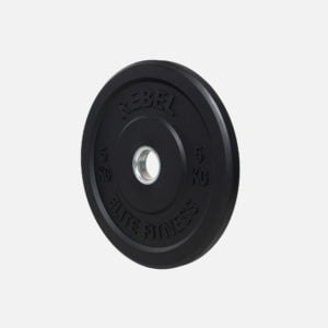 REBEL Black Rubber Bumper Weight Plates 5kg Stubby