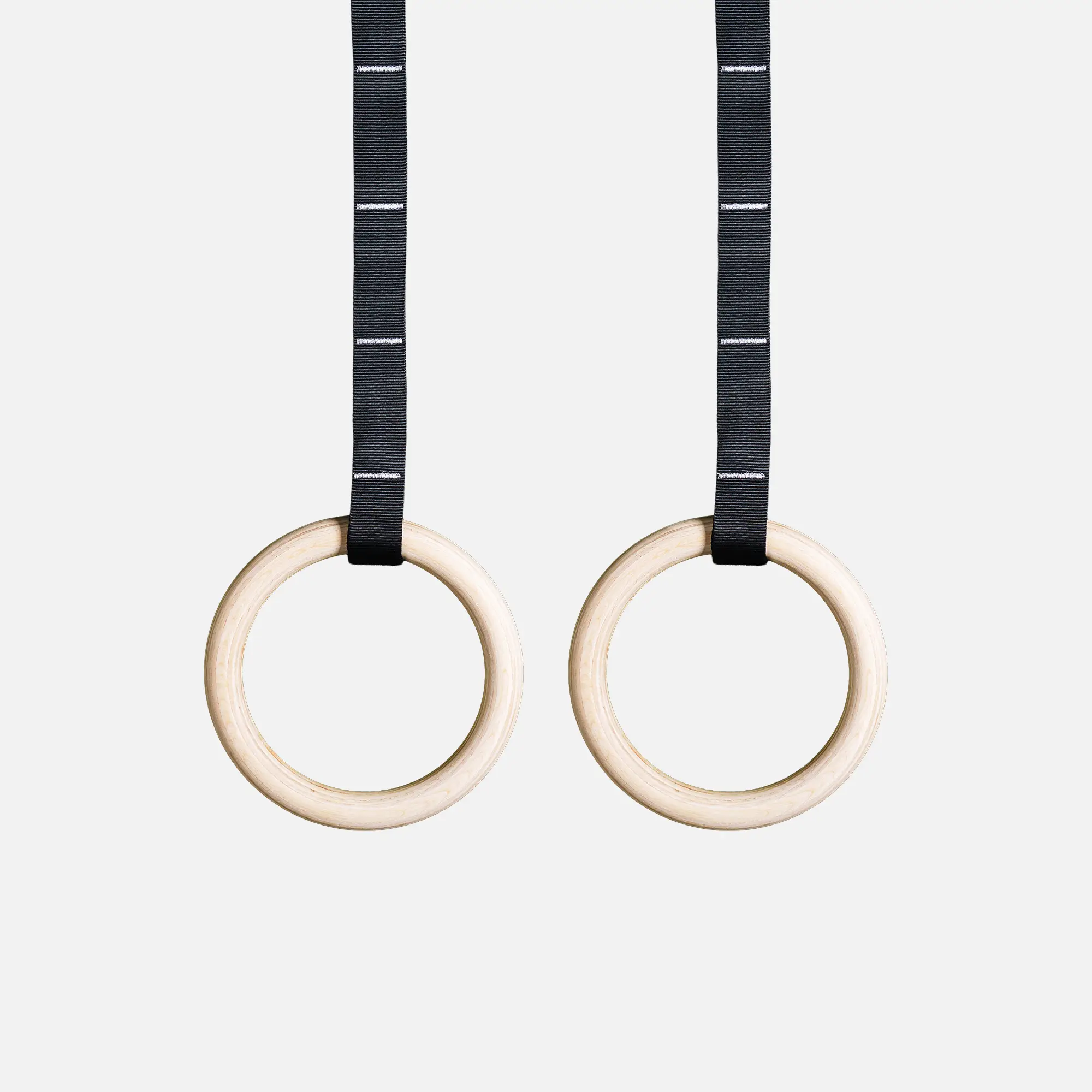 REBEL Wooden Gymnastic Rings 28mm with Carabiner Attachments