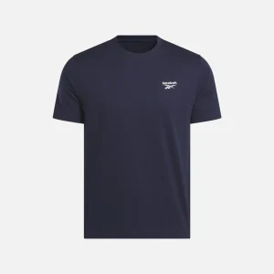 Reebok Men's Small Logo Crewneck T-Shirt Navy