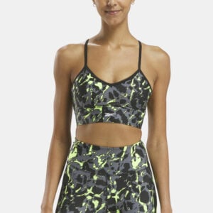 Reebok Women's ID Train Printed Crop Bra Black